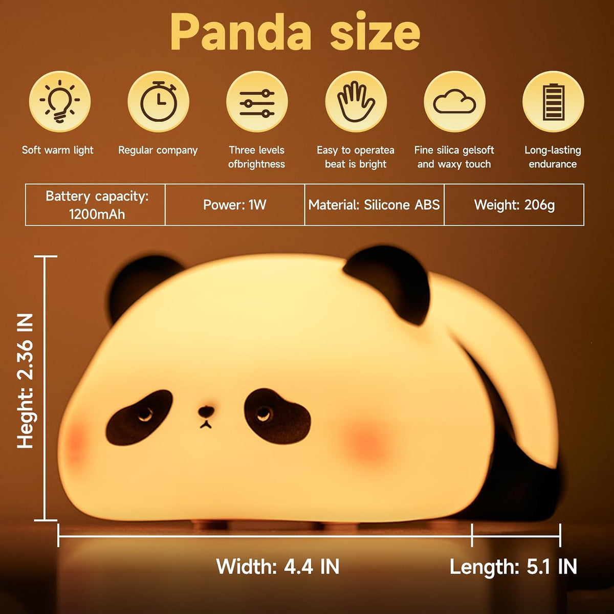 Silicon Cute Panda Night Lamp